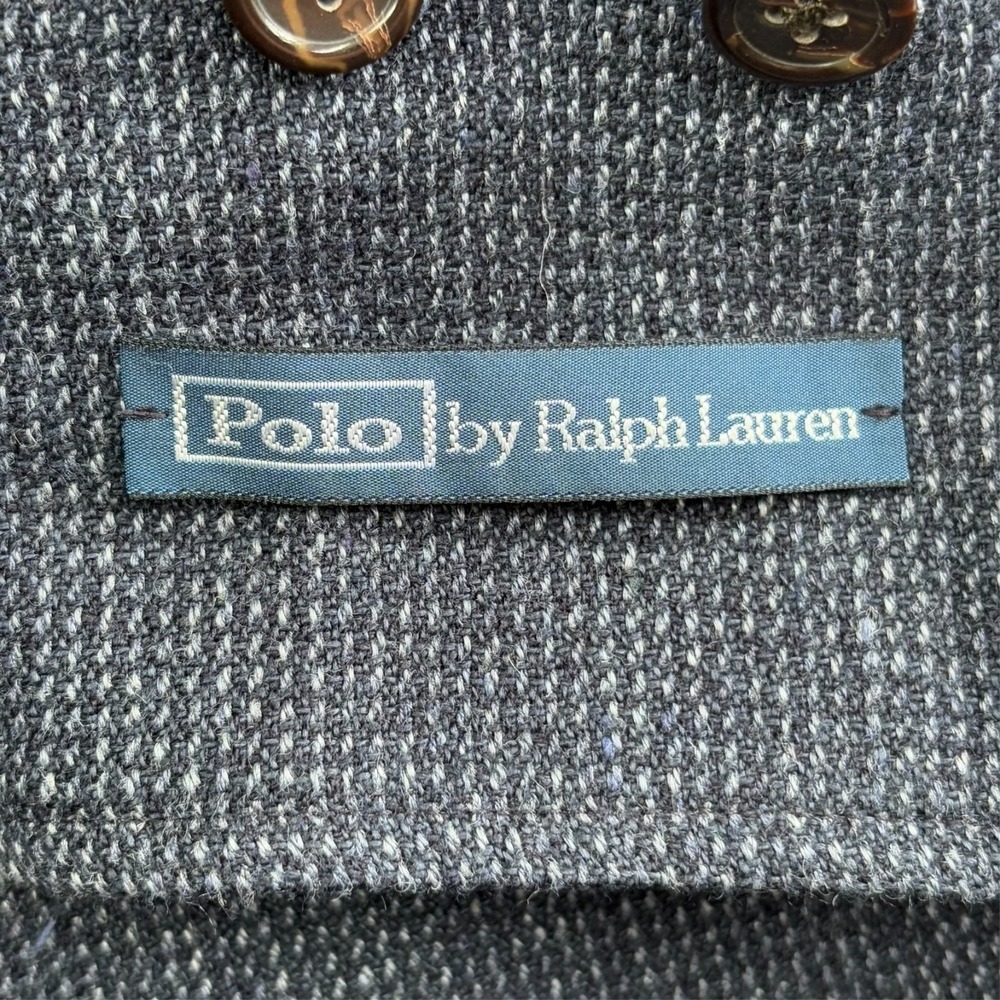 Polo Ralph Lauren Balmacaan Coat Mens 52R Navy Reversible Linen Wool Italy NWT - Picture 9 of 16